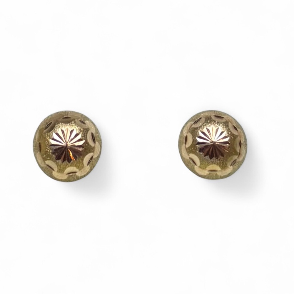 10K Yellow Gold Diamond-Cut Stud Earrings
